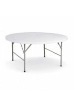Masă Rotundă 180 cm, 12 Persoane, HDPE, Cadru Oțel, Pentru Evenimente, Catering, Grădină