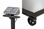 Cantar electronic 1500 kg cu platforma 60x80 cm, pe roti, cu brat rabatabil - imagine 2