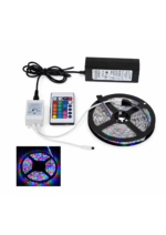 Bandă LED Multicolor 5 metri – cu adaptor și telecomandă