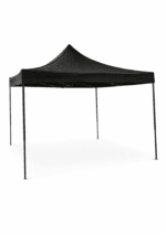 Cort 3x3m Pavilion  Negru cu Cadru Metalic Rezistent si Impermeabil