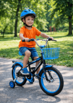 Bicicletă Copii 16 Inch, Roți Ajutătoare, Frână Mână, Albastru - imagine 4