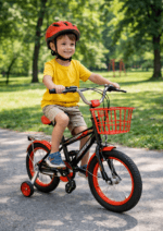 Bicicletă Copii 16 Inch, Roți Ajutătoare, Frână Mână, Rosu - imagine 4