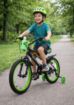 Bicicletă Copii Fulger Speed 18 Inch, Roți Ajutătoare, Verde - imagine 6