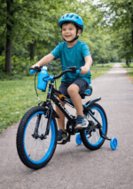 Bicicletă Copii Fulger Speed 18 Inch, Roți Ajutătoare, Albastru - imagine 5
