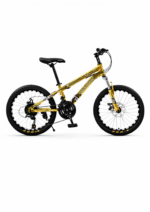 Bicicletă Copii Caraiman Mountain Bike 20/24 Inch, 21 Viteze, Frâne Disc, Galbenă