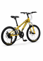 Bicicletă Copii Caraiman Mountain Bike 20/24 Inch, 21 Viteze, Frâne Disc, Galbenă - imagine 2