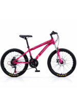 Bicicletă Copii Caraiman Mountain Bike 20/24 Inch, 21 Viteze, Frâne Disc, Roz