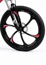 Bicicletă Caraiman MTB, Roți 24/26 Inch, 21 Viteze, Frâne pe Disc, Roșu Aprins - imagine 2