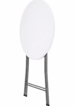Set masă de bar cocktail pliabilă cu husă albă Ø80x110 cm - imagine 4