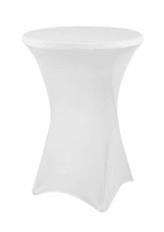 Set masă de bar cocktail pliabilă cu husă albă Ø80x110 cm - imagine 3