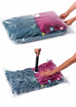 Set 10 Saci Vacuum pentru Depozitare Haine si Textile – Economisire Spatiu pana la 75%, Protectie Completa