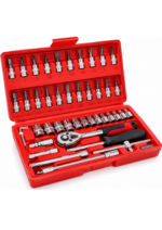 Trusă Tubulare și Biți 46 Piese 1/4” – Set Profesional cu Clichet și Accesorii