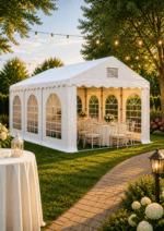 Cort pentru evenimente 4×6 m – PVC rezistent, cadru oțel galvanizat - imagine 5