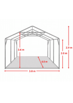 Cort pentru evenimente 4×6 m – PVC rezistent, cadru oțel galvanizat - imagine 3
