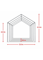 Cort pentru evenimente 3×8 m – PVC rezistent, cadru oțel galvanizat - imagine 3