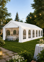 Cort pentru evenimente 5×10 m – PVC rezistent, cadru oțel galvanizat - imagine 2