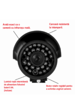 Set 4 Camere de Supraveghere False Tip CCD cu LED Rosu Intermitent – Design Realist pentru Interior si Exterior - imagine 3